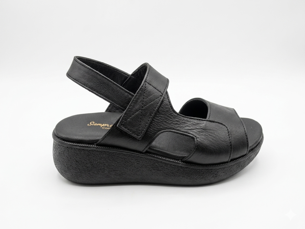 Huarache plataforma Dama Confort Lani | Piel de Borrego, Ligero y Antiderrapante