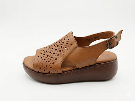 Huarache plataforma Dama Confort Lira | Piel de Borrego, Ligero y Antiderrapante