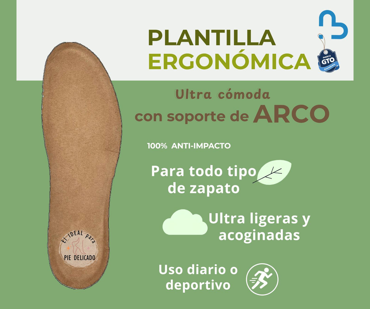 Plantillas Ergonómicas Casual — Suavidad y Confort Todo el Día
