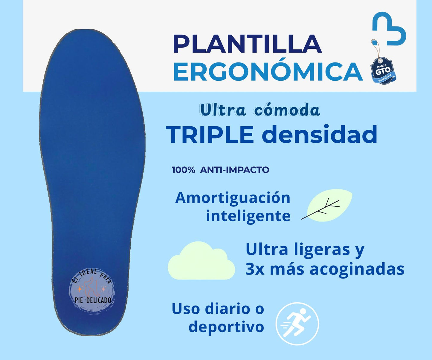Plantillas Ergonómicas de Descanso y Trabajo — Máxima Comodidad y Amortiguación Gruesa